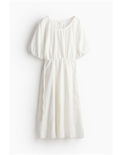 Хлопковое платье с завязками, белый H&m