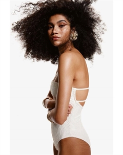 Купальник-Бандо с мягкими чашками и высокой талией, белый H&m