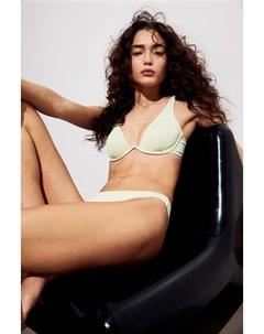 Мягкий верх бикини с глубоким вырезом, зеленый H&m