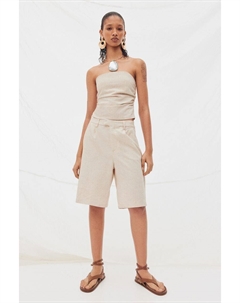 Элегантные шорты из смеси льна, бежевый H&m