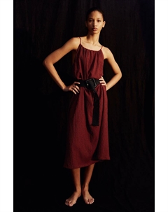 Платье на бретелях из структурированного трикотажа, коричневый H&m