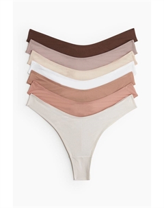 Набор из 7 трусиков-бразилианцев из микрофибры, бежевый H&m