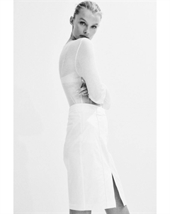 Юбка из смеси льна, белый H&m