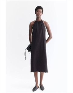 Хлопковое платье с кулиской, черный H&m