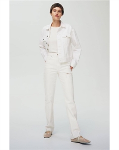 Узкие прямые высокие джинсы, белый H&m
