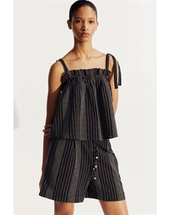 Плиссированные шорты, черный H&m