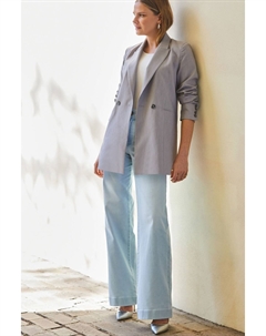 Двубортный пиджак свободного кроя, серый Sosandar