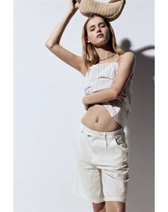 Элегантные шорты из смеси льна, белый H&m