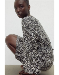 Платье с поясом, черный H&m