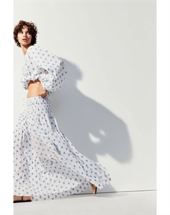 Юбка макси с вышивкой, белый H&m