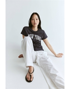 Футболка, облегающая фигуру, серый H&m