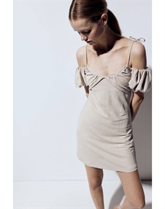 Многослойное платье с открытыми плечами, серый H&m