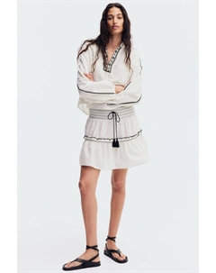 Блуза с воланным воротником, белый H&m