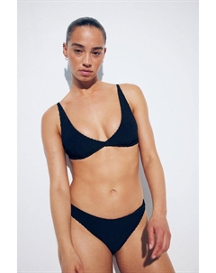 Топ бикини с треугольными чашечками и сборками, черный H&m