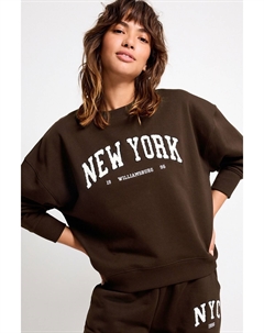 Толстовка Bouclé с графическим логотипом New York City, коричневый Next
