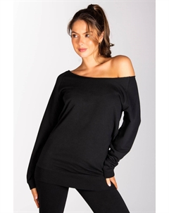 Женская удлиненная толстовка с открытыми плечами, черный Pineapple