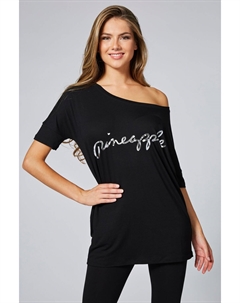 Футболка свободного кроя из джерси, черный Pineapple