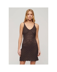 Платье Crochet Cami Sleeveless Short, коричневый Superdry