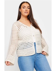 Кардиган на пуговицах крючком, белый Yours