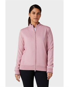 Розовый женский свитер с высоким воротником на молнии и подкладке, розовый Callaway apparel
