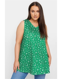 Топ без рукавов с цветочным принтом и английской вышивкой, зеленый Yours