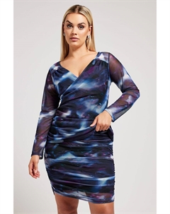 Сетчатый топ London с абстрактным принтом, фиолетовый Yours