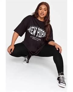 Мягкие на ощупь эластичные леггинсы моделирующие живот, черный Yours