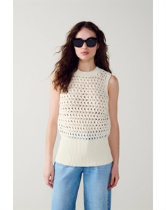 Трикотажная майка без рукавов с открытым швом, белый Next