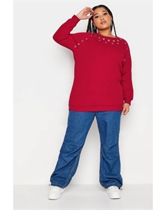 Толстовка с декоративными глазками, красный Yours