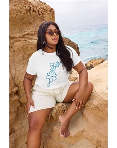 Футболка со средиземноморским линейным принтом, белый Yours