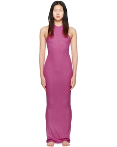 Розовое мерцающее платье-макси Soft Lounge Skims