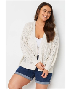 Кардиган с объемными рукавами из ткани пуантель, бежевый Yours