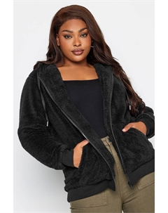 Трикотажное худи на молнии, черный Yours