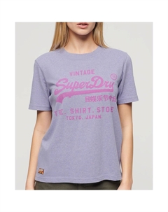 Футболка с коротким рукавом Classic Vl Heritage Relaxd, фиолетовый Superdry