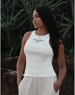 Топ X Loz Vassallo Serena Branded Ribbed, белый 4th & reckless