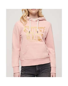 Худи Retro Glitter Logo, розовый Superdry