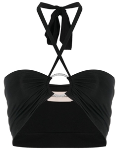 Укороченный топ с вырезом халтер, черный Alexandre vauthier