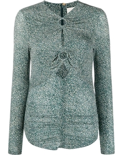 Топ с анималистичным принтом и вырезами, синий Isabel marant