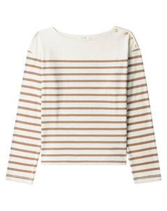 Полосатый топ с длинными рукавами, белый Rag & bone