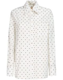Поплиновая рубашка в горох, белый Marni
