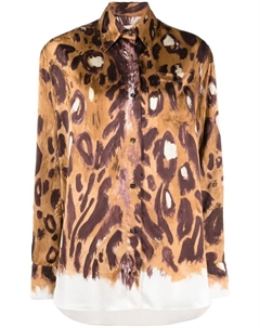 Рубашка с леопардовым принтом, коричневый Marni