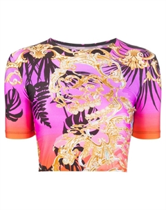 Укороченный топ с декором Skull, фиолетовый Philipp plein