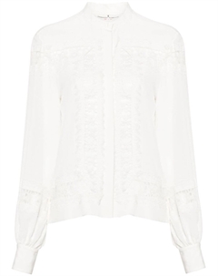 Шелковая рубашка с кружевом, белый Ermanno scervino