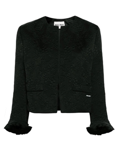 Укороченный жакет с цветочным узором, черный Miu miu