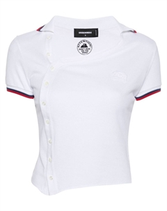 Рубашка поло асимметричного кроя с логотипом, белый Dsquared2