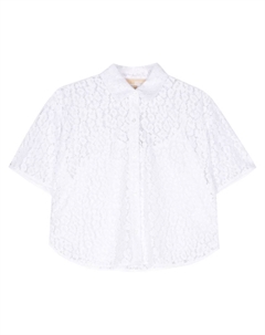 Кружевная рубашка с леопардовым узором, белый Michael michael kors