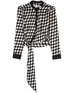 Рубашка в горох с шарфом, черный Maison mihara yasuhiro