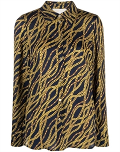 Рубашка с длинными рукавами и графичным принтом, синий Michael michael kors