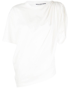 Drape-detail short-sleeve T-shirt, белый Alexander wang