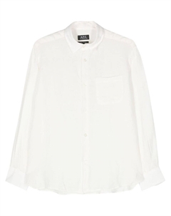 Льняная рубашка с классическим воротником, нейтральный цвет A.p.c.